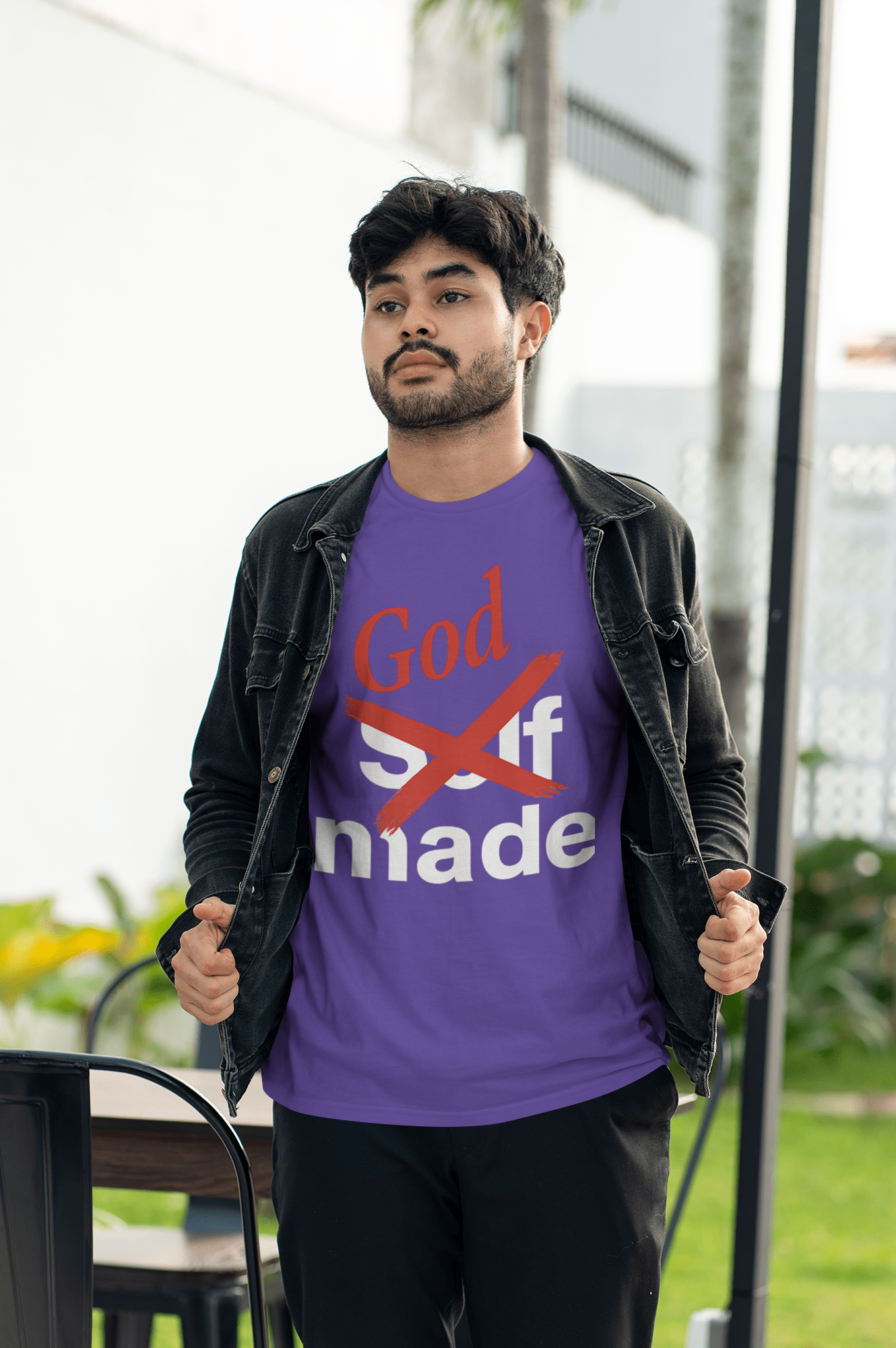 God Made Tee – Faith-Based Christian Shirt | Self-Made Crossed Out Design | Bold Christian Apparel